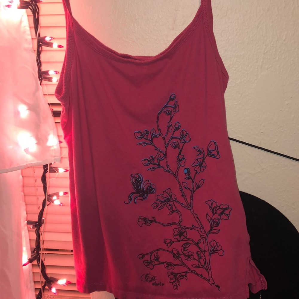 Vintage pink flower tank